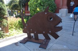 Piranha Metal Sculpture in front of Key West Custom House Museum of Art.jpg